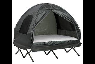 outsunny-2-person-portable-elevated-camping-cot-tent-combo-set-1