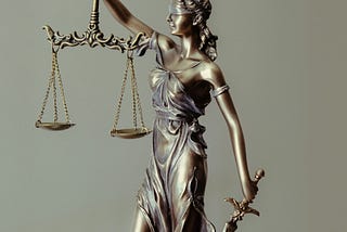 The criminal justice system represented by Lady Justice.