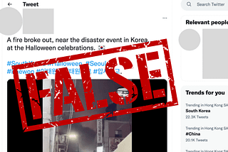False: This video shows fire in Daegu, not near Halloween crowd crush at Itaewon in Seoul