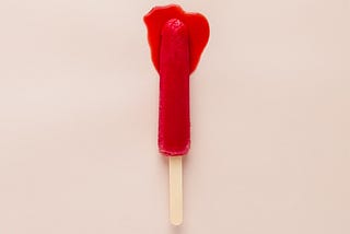 Red, melting popsicle.