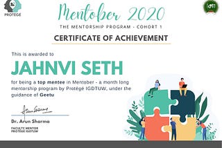 Protégé Mentorship Program, Mentober 1.0- Week4