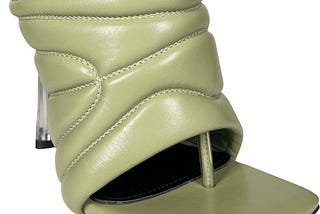 Khaki Quilted Heel Sandal with Stiletto Heel | Image