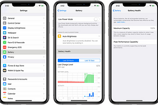How to check iphone xs max battery cycle time?