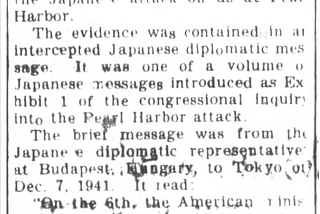 When did intel agencies know of the 1941 Pearl Harbor attack?