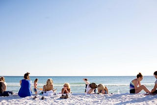 A family at a beach