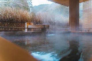 A private hot spring bath in Japan.