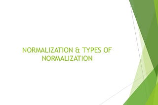 Normalization in Database