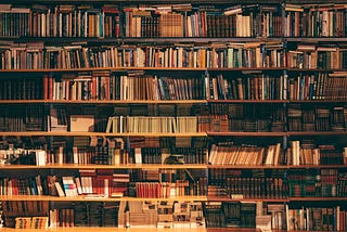 A bookshelf with a belly full of books