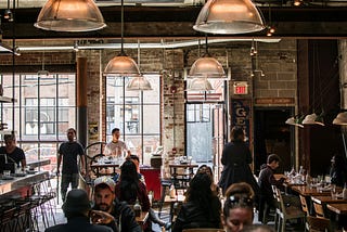 A crowded restaurant