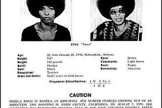 Wanted poster of Angela Davis