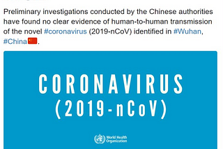 Coronavirus — The WHO?