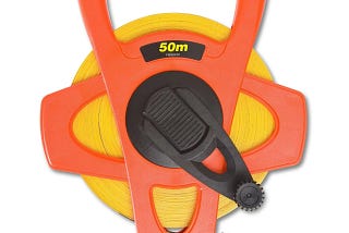 Lufkin FM050CM Fiberglass Tape Metric - Hi-Viz Orange Case and Four-Arm Frame Design | Image