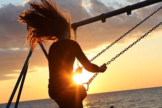 Woman on a swing