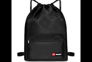 wandf-drawstring-backpack-with-shoe-pocket-string-bag-sackpack-cinch-water-resistant-nylon-for-gym-s-1