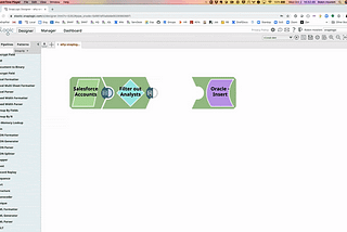 A screen capture of our visual drag-and-drop designer showing how complex integration can be achieved with easy-to-use UX