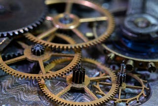 A group of interlocking gears