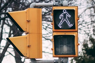 My inner dialogue is similar to the walk signal