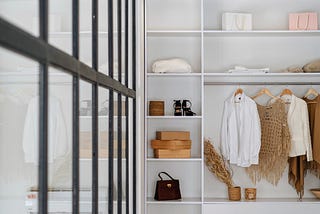 A minimalist wardrobe holds few items