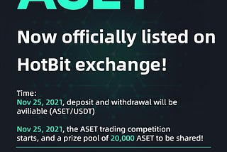 ASET officially launches on HotBit on November 25