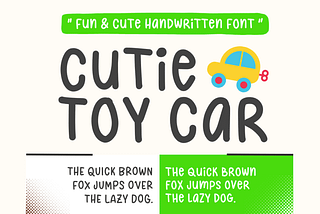 Cutie Toy Car Font