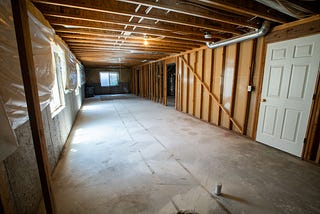Empty house without drywall or insulation