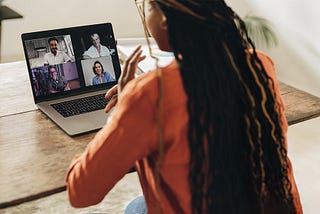 Woman in a virtual meeting