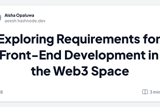 Exploring Requirements for Front-End Development in the Web3 Space