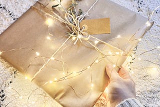 Wrapped Christmas gift.