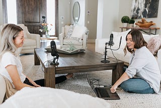 Podcast in a living room