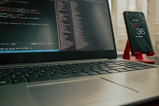 Laptop on desk