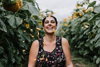 Girl smiling in the countryside