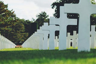 Crosses at a military cemetary