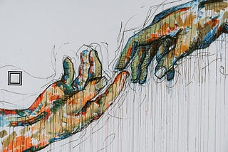 A color illustration of two hands touching