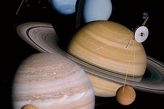 Flying by Saturn and Neptune, eight years apart