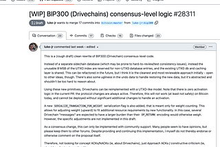 BIP300 由Bitcoin核心开发者Luke-jr 正式提交 PR