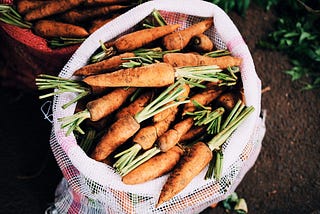 sack of fresh carrots