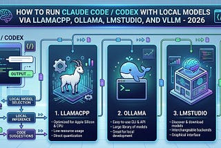 How to run Claude Code/ Codex with local models via Llamacpp, Ollama, LMStudio, and vLLM — 2026