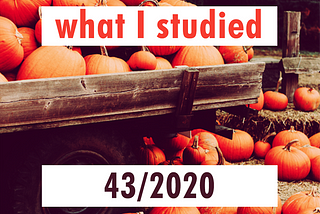 What I Studied: 43/2020