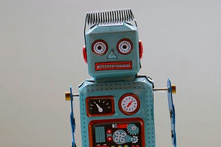 Clockwork robot toy