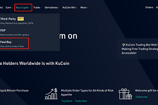 How to buy BTC/crypto with a bank card on Kucoin