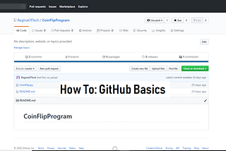 How To: GitHub Basics