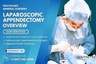 Surgeon performing a laparoscopic appendectomy with small incisions.