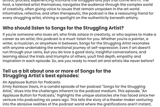 A whole bunch of puffery written about my podcast by AI. It’s just marketing words.