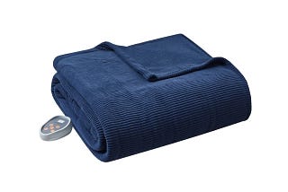 Warm Up with Beautyrest Electric Micro Fleece Heated Blanket - Navy | Image