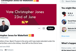 Tragically, #Wakefield has no socialist candidate