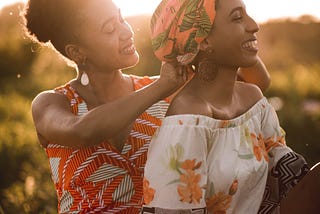 two african dressed ladies