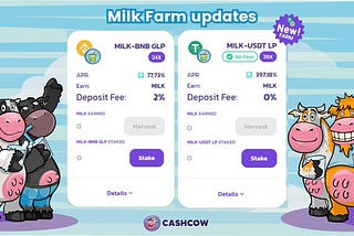 Introducing the MILK-USDT LP Farm: Yield Farming on CashCow Protocol