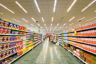 The cereal aisle of a grocery store