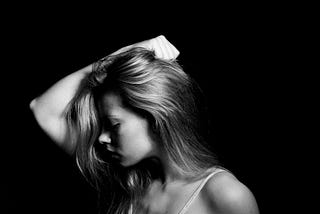B&W woman in bra