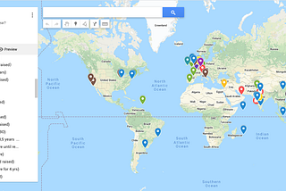 Where is everyone from — Google Map view on our 2020–2021 cohort